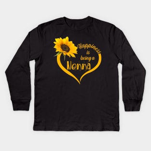 Happiness Is Being A Nonna Kids Long Sleeve T-Shirt